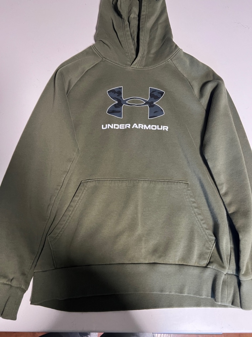 Under Armour Olive Green Hoodie with Camo Logo